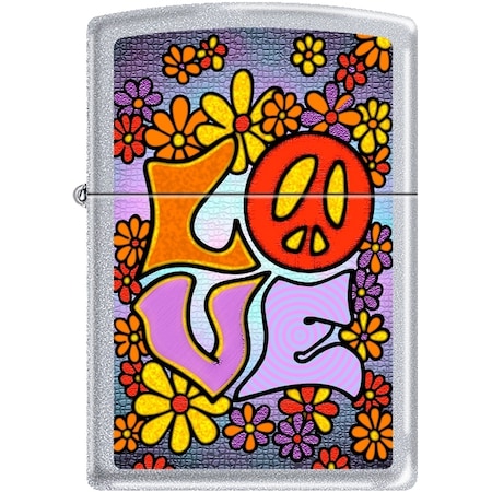 Zippo 2024 Zippo Custom Hippie Love Satin Chrome ZIP-207CI001756